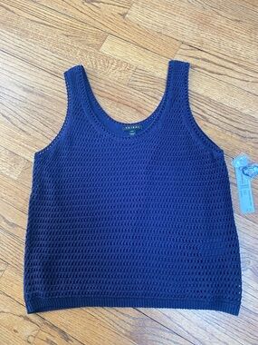 TRIBAL Crochet Knit Tank Sweater Top, Sz M, NWT